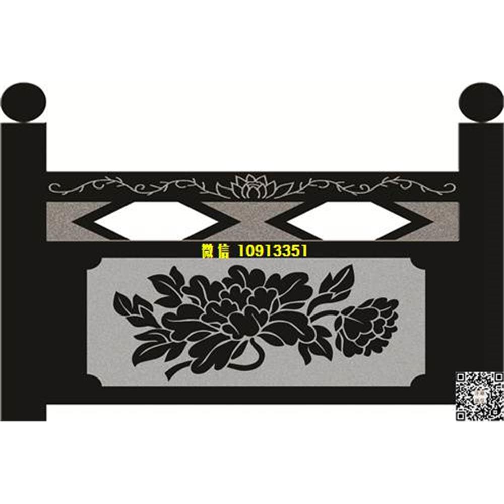 精雕图66牡丹花栏板精雕图线雕图线条图单线铣底图_电脑雕刻plt文泰矢量图精雕图浮雕图